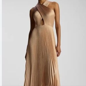 A.L.C. Athena II Halter Satin Pleated Dress, Size 8, BRAND NEW, $695